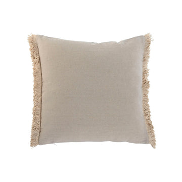 Graues ESPRIT Home Kissen im Boho-Stil mit natürlichen Fransen.