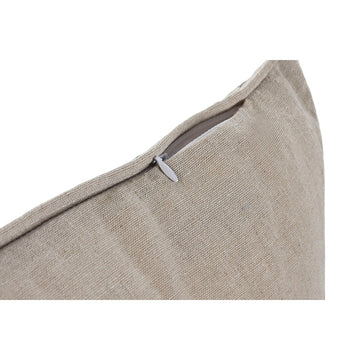 Detailaufnahme: Weißes Kissen mit Reißverschluss und Textur.