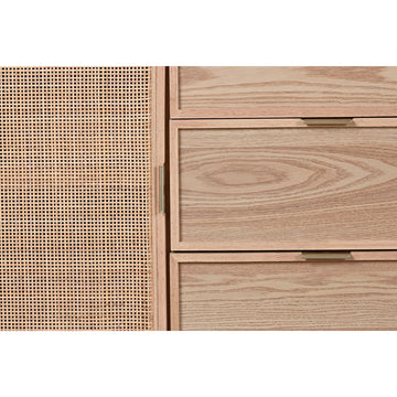 Nahaufnahme: Rattan Tanne Anrichte mit Holz Schubladen - homely Family Shop