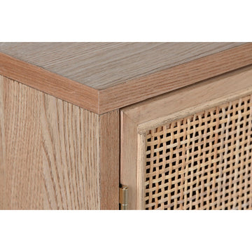 Detailaufnahme Anrichte mit Rattan Tür und Tanne Holz - homely Family Shop