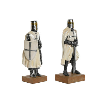 Deko-Figuren im Ritter Design, weiß silberfarben, aus Harz - homely Family Shop