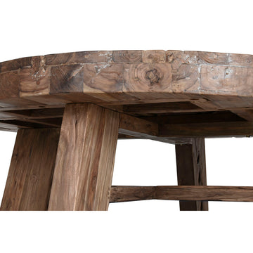 Detailansicht Tisch ESPRIT, Holzstruktur und Tischdekoration - homely Family Shop
