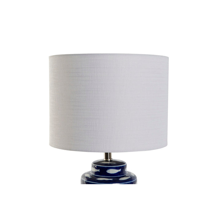 Home ESPRIT Tischlampe mit blau-weißer Keramikbasis und Schirm - homely Family Shop