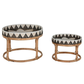 Home ESPRIT Tischset mit Rattan und geometrischem Muster - homely Family Shop