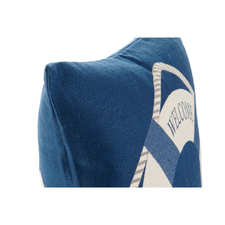 Blaues Esprit Home Kissen mit 'Welcome' Motiv. Dekokissen im maritimen Look.