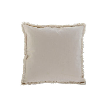 Beige Home Kissen mit Fransenrand, 45x45 cm. Dekokissen.