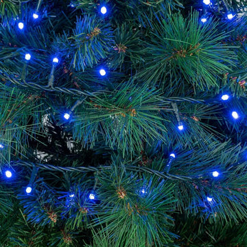 Blaue LED-Lichterkette auf Tannenzweigen für Weihnachten - homely Family Shop