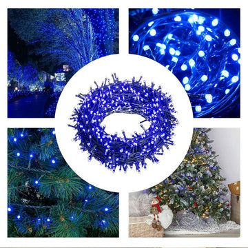 Blaue Weihnachts-Lichterkette, 25 m, mit LED-Leuchten für festliche Beleuchtung - homely Family Shop