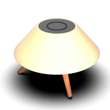 KSIX Tischlampe mit Bluetooth Lautsprecher und Holzfüßen - homely Family Shop