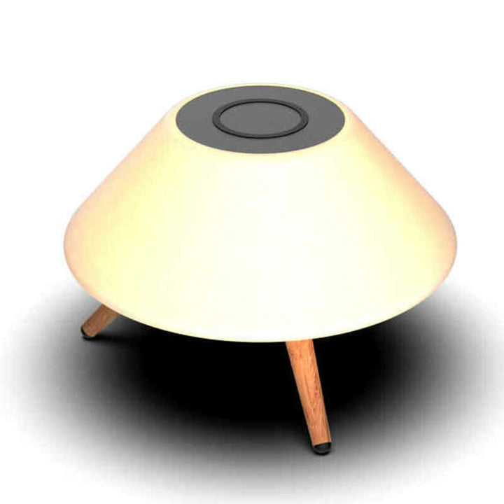 KSIX Tischlampe mit Bluetooth Lautsprecher und Holzfüßen - homely Family Shop