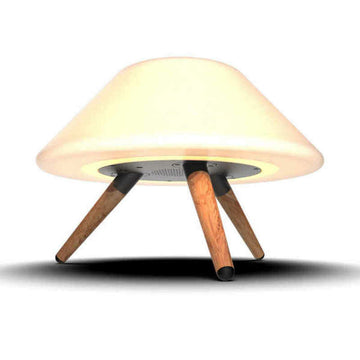 KSIX Tischlampe mit Bluetooth-Lautsprecher und Holzbeinen - homely Family Shop