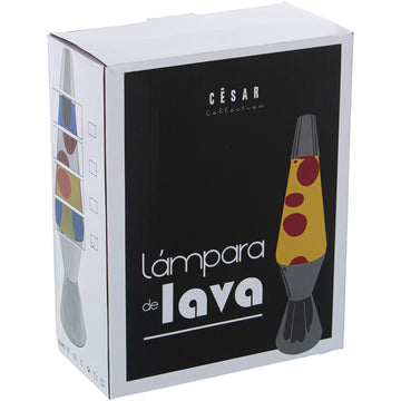 Gelb-rosa Lavalampe im Karton von Alexandra House Living - homely Family Shop