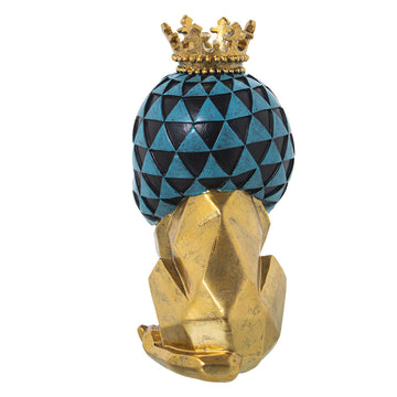 Goldener Deko-Löwe mit Krone, Acryl-Kunststoff. Einzigartige Melamin-Figur für Ihr Zuhause.