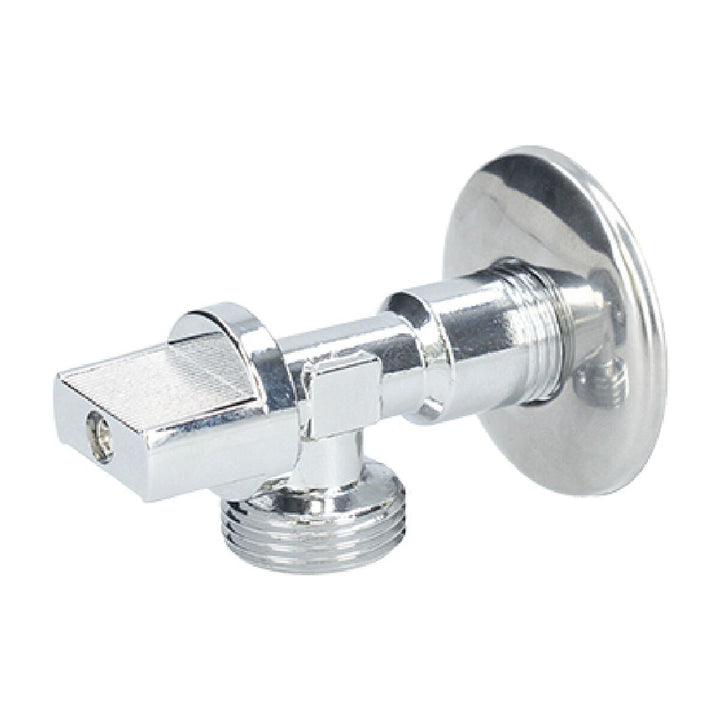 Fontastock Messing Regulierhahn 1/2" x 3/4" mit verchromtem ABS und rechteckigem Griff.