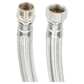 Flexible Edelstahl Leitung mit Stecker und Steckdose, AISI 304, ideal für verschiedene Anwendungen.