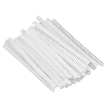 Nahaufnahme: Durchsichtige Klebestift Packung. Ferrestock Klebestifte, 11 cm Durchmesser.
