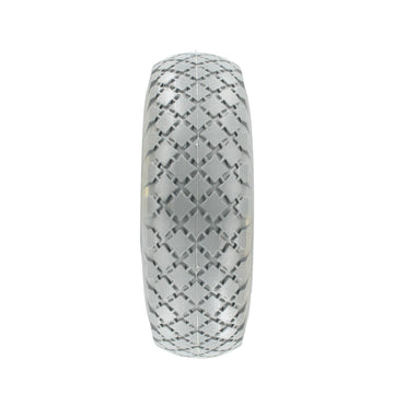 Graues Ferrestock Wagen Rad, 12,5 cm Durchmesser mit Rautenprofil.