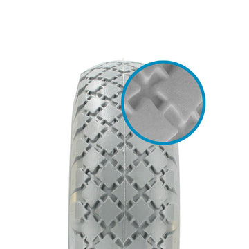 Graue Ferrestock Wagen Rad Ø 12,5 cm mit detaillierter Reifen Textur.