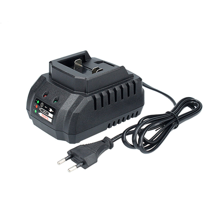 Schwarzes Ferrestock FREP038 Batterieladegerät mit Kontrollleuchten und Eurostecker.