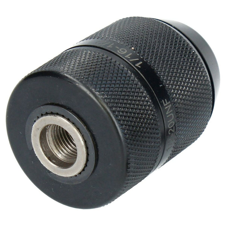 Schwarzes Ferrestock Bohrfutter aus Metall, 2-13 mm, mit Schlüssel für sicheren Halt.