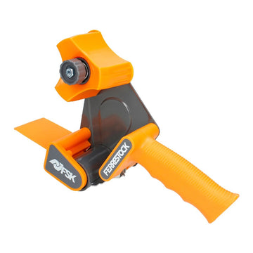 Orange Ferrestock Klebebandroller mit ergonomischem Griff und Schneidmechanismus.