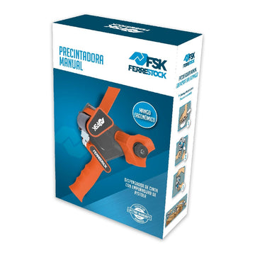 Ferrestock Orange Klebeband Handroller, ergonomischer Griff. Manueller Rollen-Klebebandabroller.