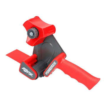 Roter Ferrestock Hand-Klebebandabroller mit ergonomischem Griff und robustem Design.