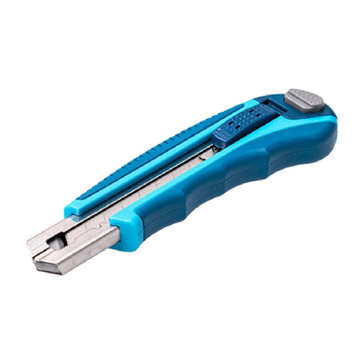 Blauer Ferrestock 18 mm Cutter mit scharfer Klinge und ergonomischem Griff.