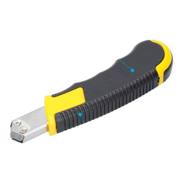 Ferrestock Cutter 18 mm mit schwarz-gelbem Griff und einziehbarer Klinge.