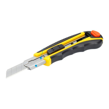 Ferrestock 18 mm Cutter mit gelb-schwarzem Griff und scharfer Klinge.