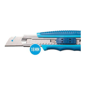 Ferrestock Cutter 18 mm mit blauer Griff und scharfer Klinge.