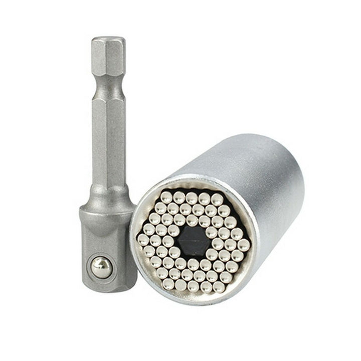 Ferrestock Steckschlüssel-Nuss aus Stahl mit innovativem Design und Adapter. Universal Nuss.