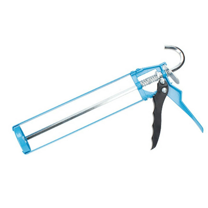 Blaue Ferrestock Stahl Silikonspritze mit transparentem Behälter und schwarzem Griff.