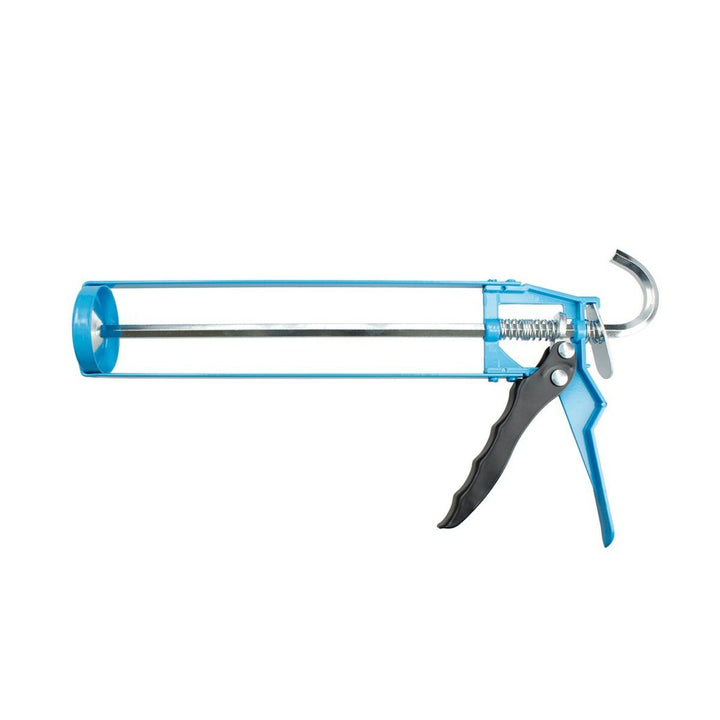 Blaue Ferrestock Stahl Silikonspritze mit Stahlstange und ergonomischem Griff für Dichtstoffe.