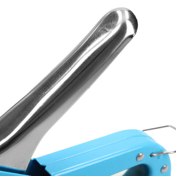 Blauer Ferrestock Tacker Nº 53 mit silberfarbenem Metalltreiber. Professioneller Tacker.