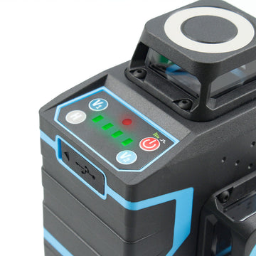 Ferrestock 3D Laser-Wasserwaage mit LED-Anzeige und Laser Projektionseinheit für präzises Nivellieren.