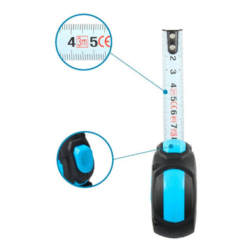 Ferrestock HQ Flexometer mit Nylonband, 3 m x 16 mm. Messwerkzeug in Schwarz und Blau.
