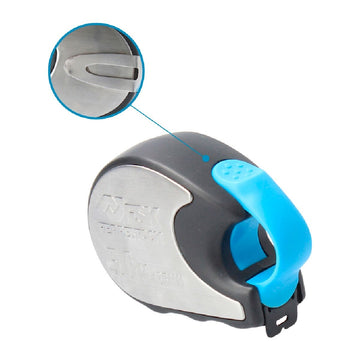 Ferrestock ST Flexometer 5m x 25mm mit blauem Griff und Clip für einfache Befestigung.