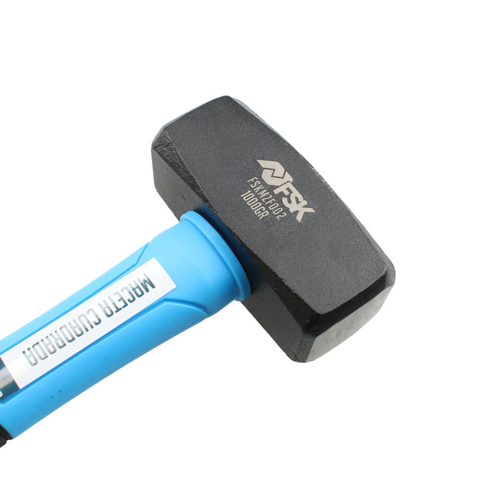 Ferrestock Hammer mit schwarzem Kopf und blauem Griff. FSK und 1000GR Markierungen.