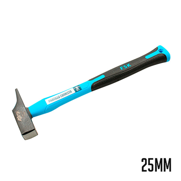 Ferrestock Hammer mit 25 mm Kopf und ergonomischem, strukturiertem Griff in Schwarz und Blau.