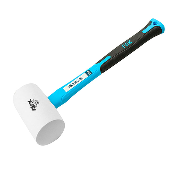 Ferrestock Gummihammer mit weißem Kopf und blau-schwarzem Griff für schonende Arbeiten.