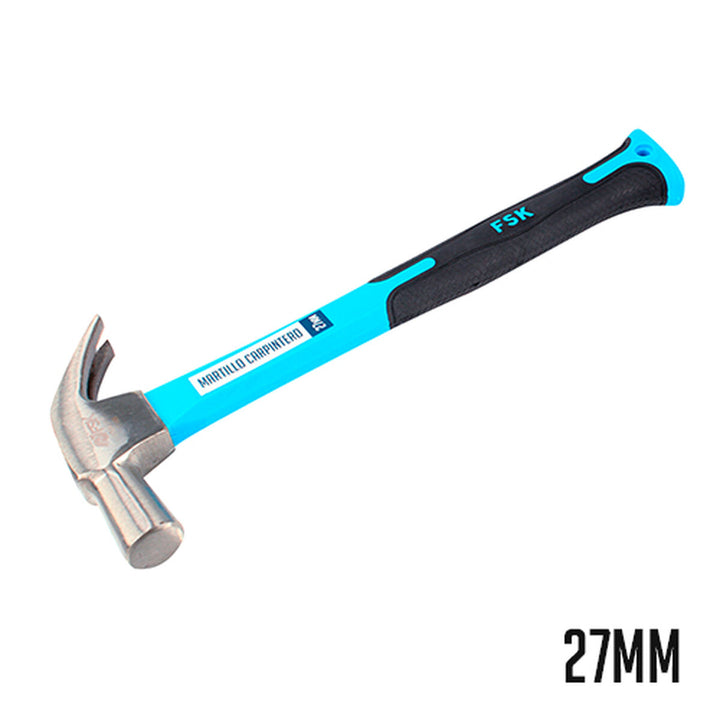 Blauer Ferrestock Hammer mit 27 mm Kopf. Komfortabler Griff für präzises Arbeiten.