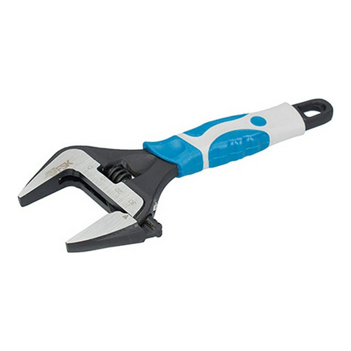 Verstellbarer Schraubenschlüssel von Ferrestock, 150 mm, mit blau-weißem Griff und 6 Zoll Größe.