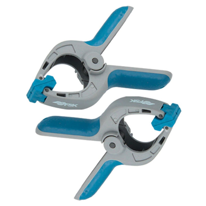 Graue und blaue Ferrestock 65 mm Spannzange im Detail.