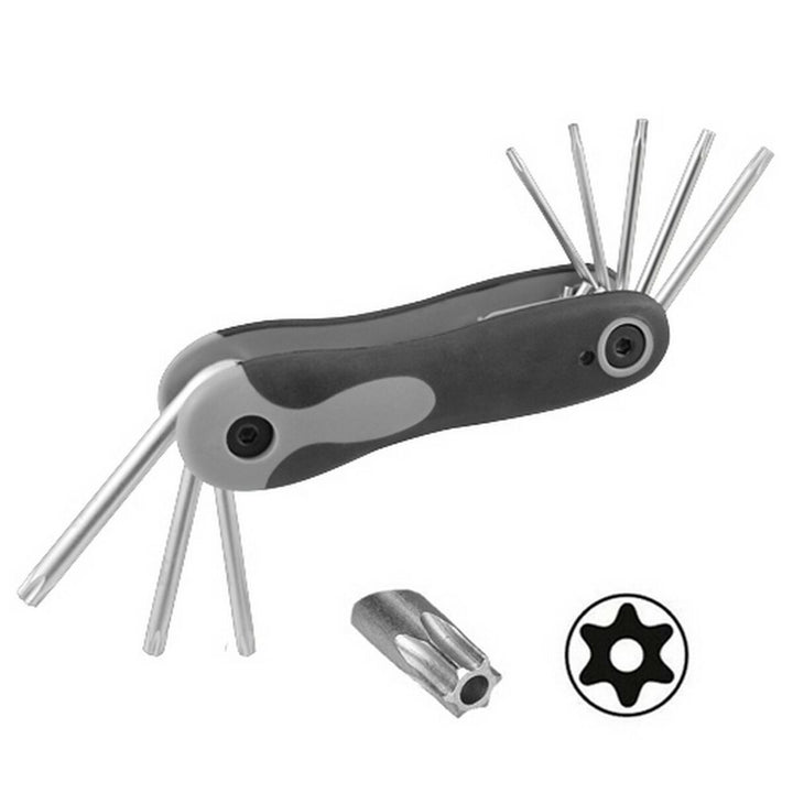 Ferrestock Torx-Schlüssel-Satz mit 8 Teilen, schwarzer Griff und silberne Schlüssel.
