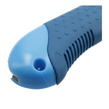 Nahaufnahme: Blauer Ferrestock Cutter mit ergonomischem Griff und scharfer Klinge.