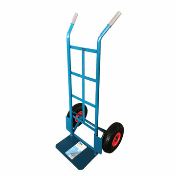 Blauer Ferrestock Wagen aus Stahl mit Rädern und Griffen für Lasten bis 150 kg.