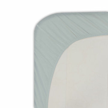 Graues Spannbetttuch für Einzelmatratze mit elastischem Rand für Happy Home Komfort.