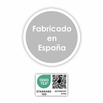 Happy Home Spannbettlaken: Made in Spain Siegel und Oeko-Tex Standard 100 Zertifizierung.