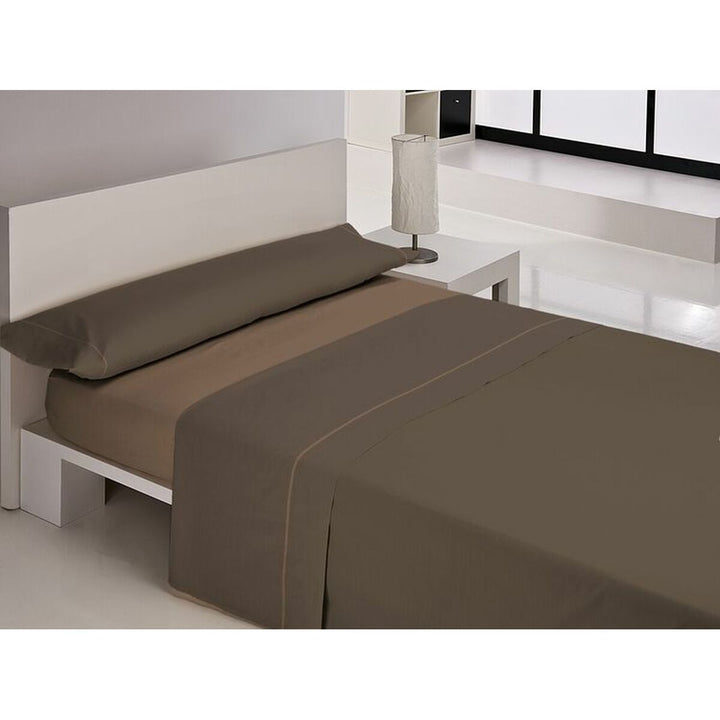 Braunes Libela VEGAS Bettwäsche-Set King Size mit zweifarbiger Bettdecke und Kissenbezug.